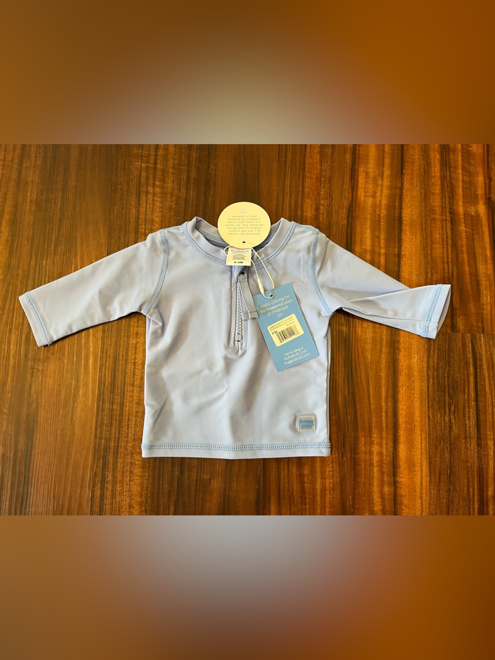 NWT RuggedButts Periwinkle Blue Rash Guard 0-3m